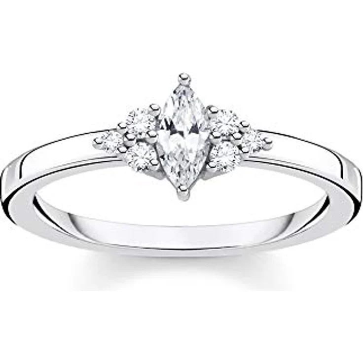 THOMAS SABO Ring Vintage, Damenring aus 925 Sterling Silber mit weißen Steinen, TR2325-051-14-50 – Bild 1