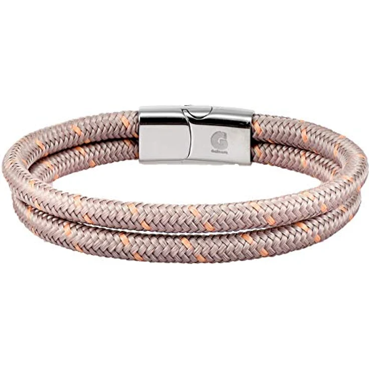 Galeara Noa Segeltau Armband Geflochten Nautisch mit Magnetverschluss, grau lila, 195 mm, Damen-Armband, hochwertiges Nylon Seil 5mm, Geschenkverpackung – Bild 2