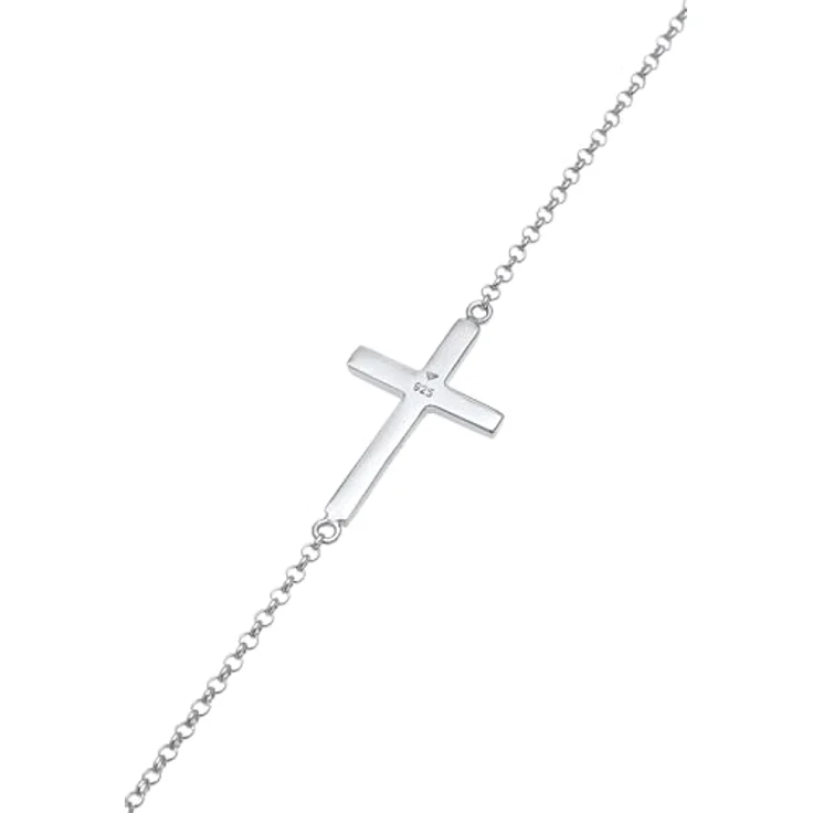 Elli Damen Armband Kreuz Glaube, 925 Sterling Silber rosévergoldet, erweiterbar bis 3 cm – Bild 3