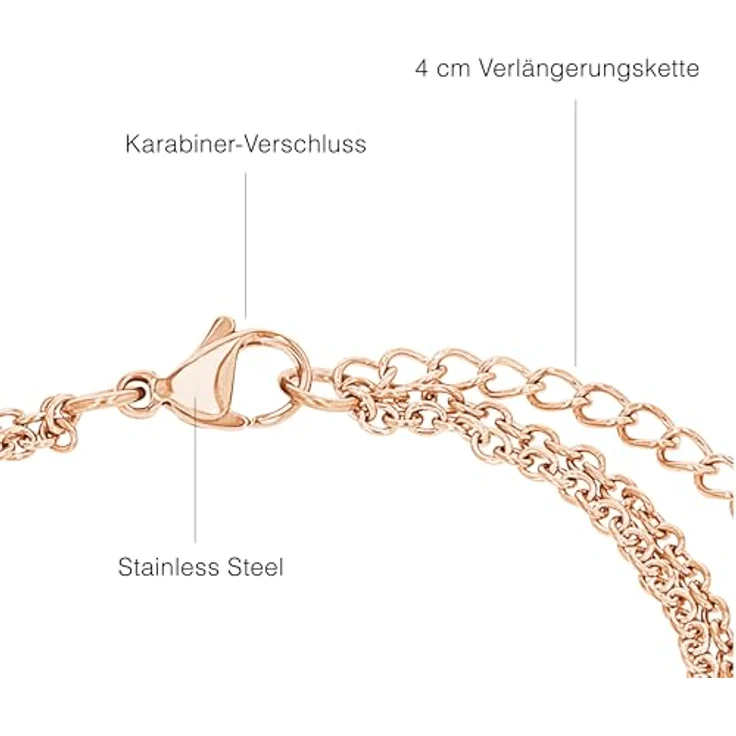 s.Oliver Damen Armband mit Infinity Anhänger, Edelstahl IP Rose, Apricotfarben, Länge 16-20 cm, Geschenkbox – Bild 4
