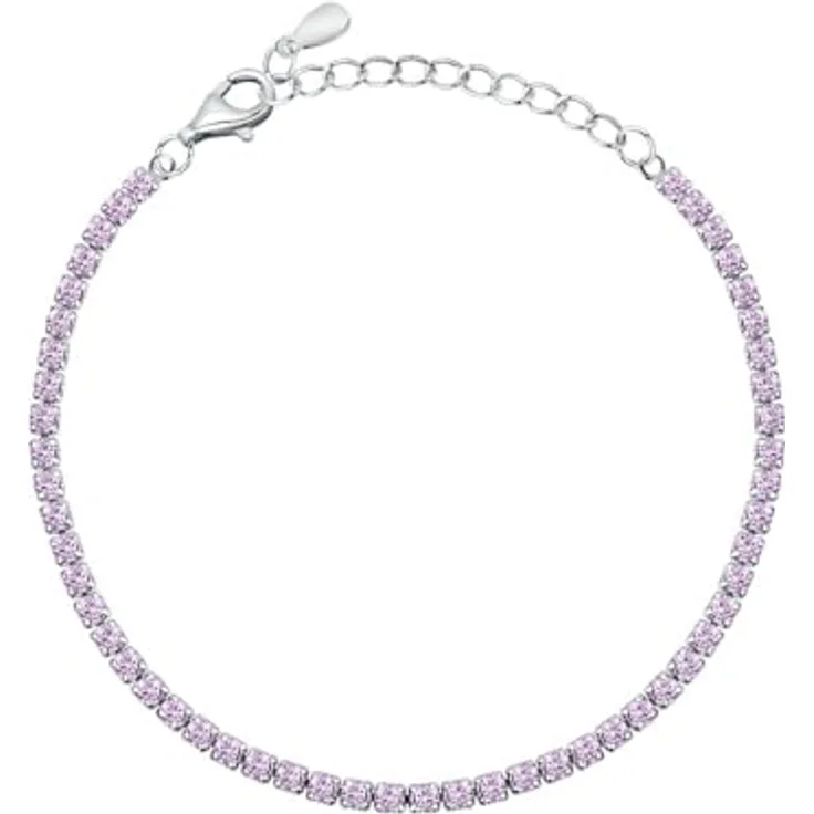 CHRIST Damen-Armband 925er Silber, recycelter Zirkonia, One Size, Lila