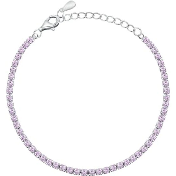 CHRIST Damen-Armband 925er Silber, recycelter Zirkonia, One Size, Lila – Bild 1