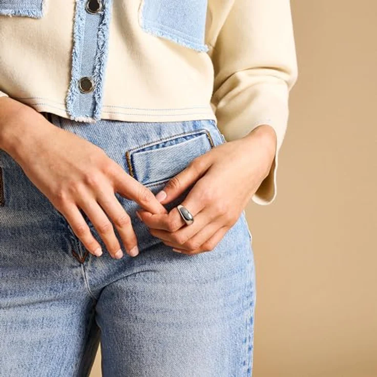 FOSSIL Damen-Edelstahlband Ring, Größe 7, Ankersilber, poliert aus rostfreiem Stahl – Bild 3