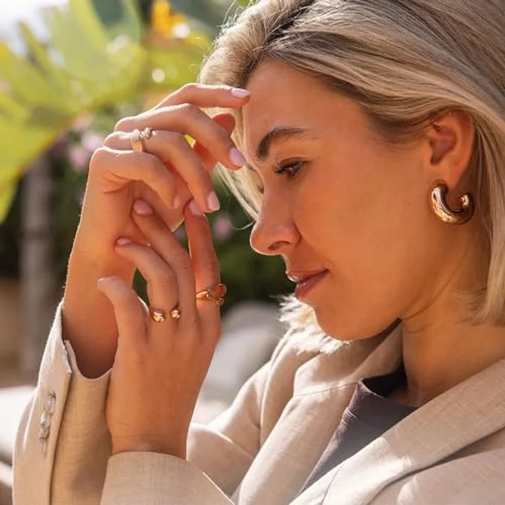 Purelei Embrace Ring (Roségold), Wasserfester Damenring aus langlebigem Edelstahl, Verstellbar von Größe S bis M, Eleganter Modeschmuck für individuellen Stil – Bild 2
