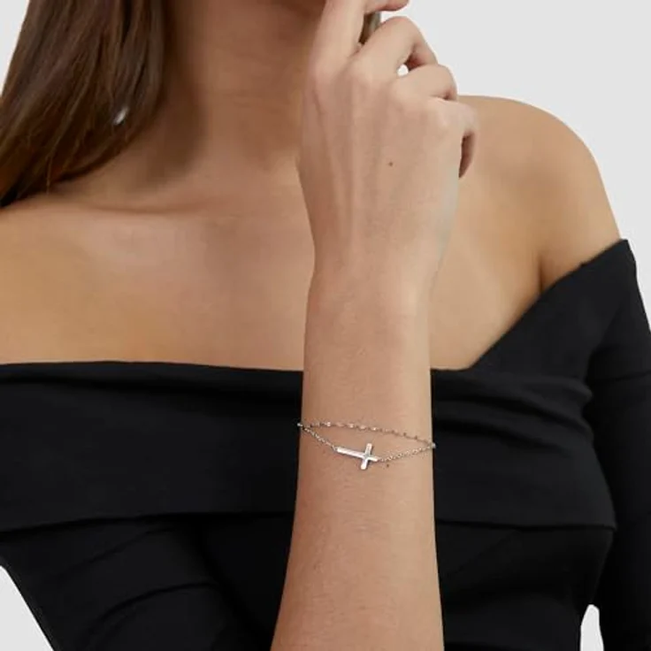 s.Oliver Bracelet, elegantes Armband aus poliertem Edelstahl, silber, Ankerkette verstellbar bis 21 cm, wasserfest & hautfreundlich – Bild 2