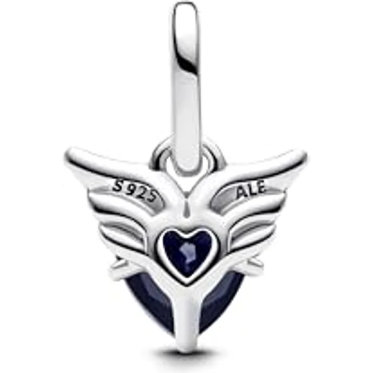 PANDORA ME Geflügeltes Herz Mini-Charm-Anhänger aus Sterling Silber mit schwarzem künstlichen Kristall, kompatibel mit Moments und ME Armbändern, 793626C01 – Bild 2