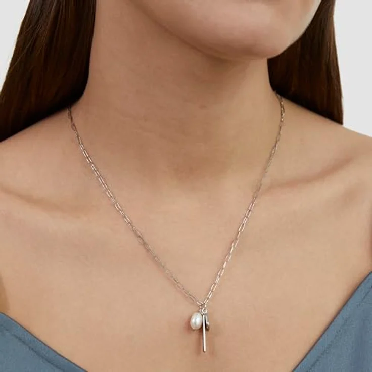 s.Oliver Necklace - Elegante Gliederkette aus poliertem Edelstahl - Silber - 47 cm - wasserfest & hautfreundlich – Bild 2