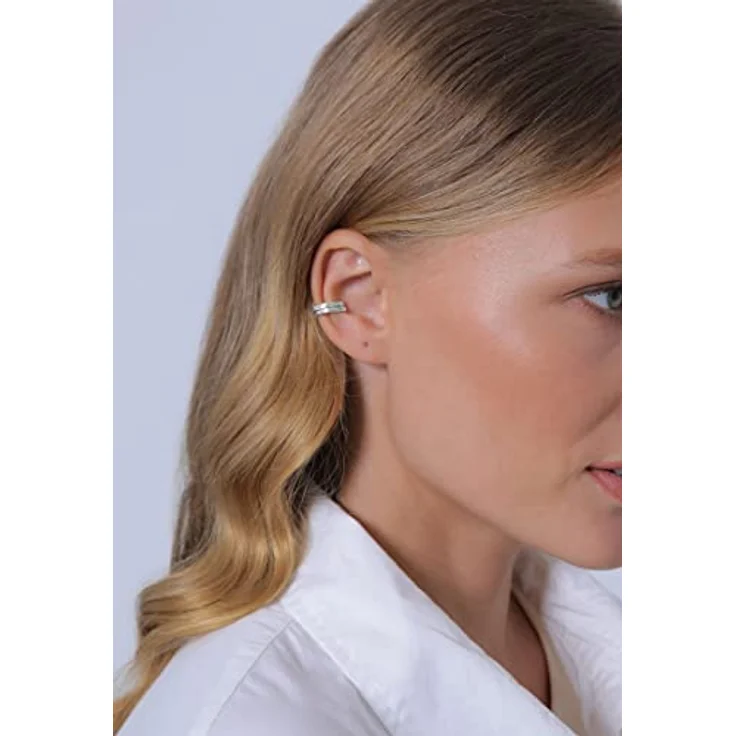 Elli Earcuff Set Silber 925, Gehämmert Ohrmanschetten für Damen, 13mm Durchmesser, handgefertigt, ohne Piercing tragbar – Bild 5