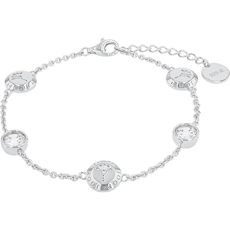 JOOP! Halskette aus 925 Sterling Silber, mit 3 Zirkoniasteinen, rhodiniert, für Damen, in Geschenkbox – Bild 1