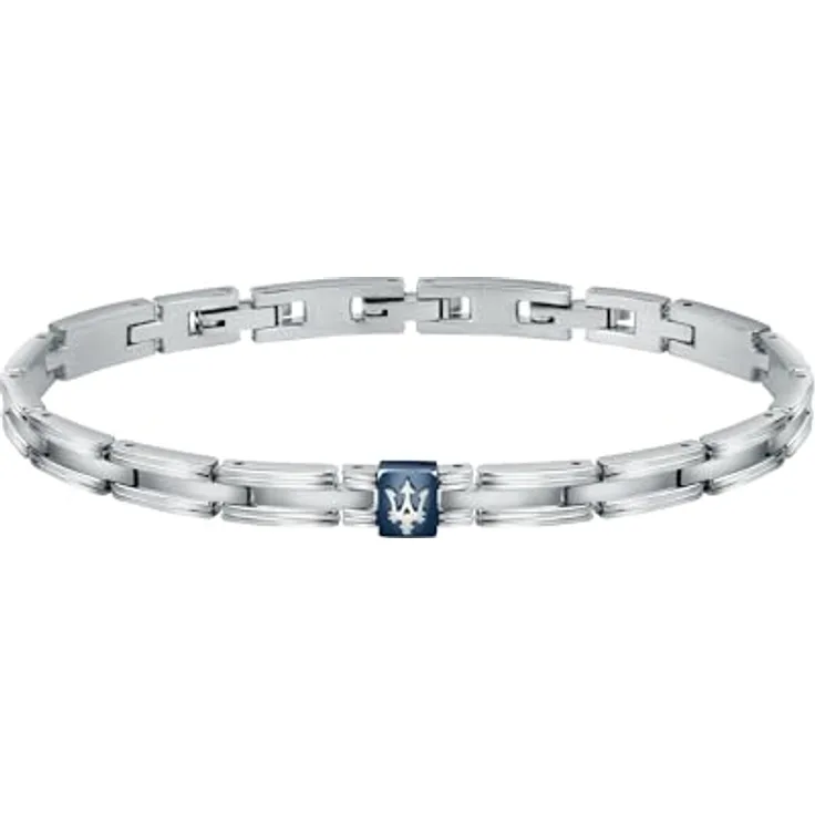 Maserati JEWELS Herren Armband JM420ATK03, aus Steel mit PVD-Beschichtung in Blau, 220mm, Clip-Verschluss