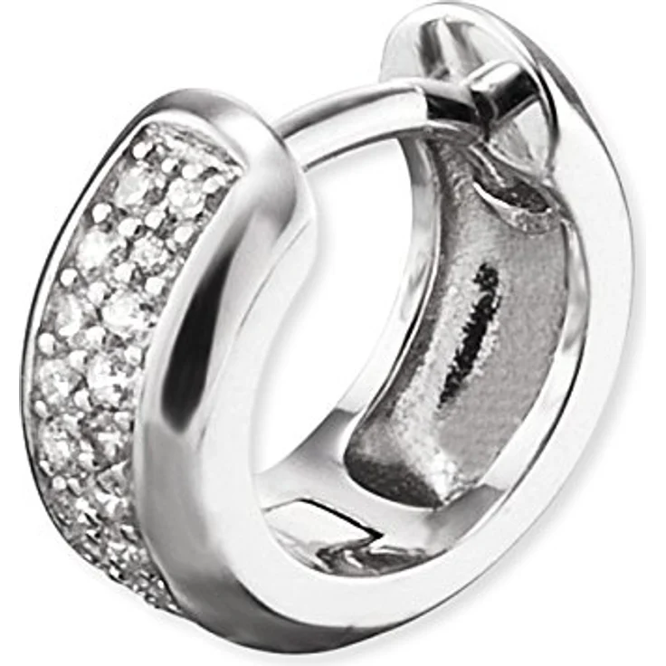 Engelsrufer Anna Creole, rhodiniertes 925er-Sterlingsilber mit 38 weißen Zirkonia, Größe 13 mm – Bild 2