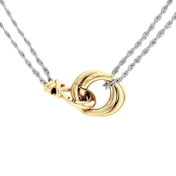 Tommy Hilfiger Jewelry Doppelte Ketten-Halskette für Damen aus Bicolor-Edelstahl mit Nautischem Knoten und verstellbarer Länge 40,64 cm - 2780989 – Bild 2