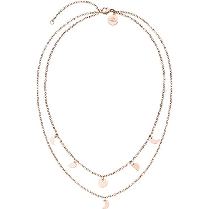 Purelei Luna Kette Damen (Roségold) – Wasserfeste Edelstahl-Halskette mit verstellbarer Länge 40-45 cm und Anhänger – Elegante Damenkette für individuellen Stil – Bild 1
