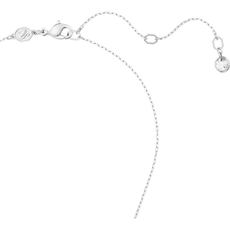 Swarovski Sublima Anhänger, Rhodinierte Damenhalskette im Mond-Design mit Swarovski Kristallen, 40-47 cm lang – Bild 3