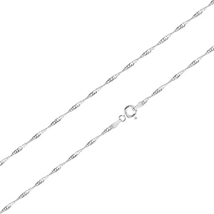 Schöner-SD Singapurkette 925 Silber, gedrehte Halskette für Damen, 42cm, nickelfrei, feingliedrig – Bild 2