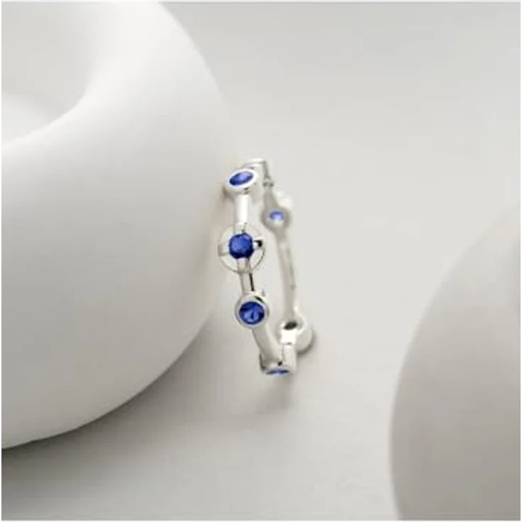 JETTE Damenring 925er Silber, recycelt mit 7 Farbsteinen, Modell 32027823 – Bild 2