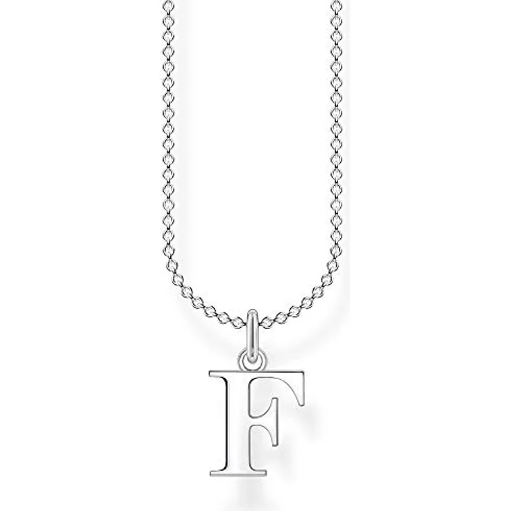 THOMAS SABO Halskette Buchstabe F, 925 Sterling Silber mit Karabinerverschluss, Damen-Halskette – Bild 1