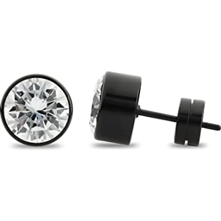 FAVS Herren-Ohrstecker Edelstahl mit 2 Zirkonia, 0,9 cm, in Geschenkbox – Bild 2