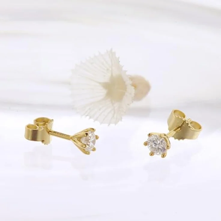 GLIZZ Lab Grown Diamant-Ohrringe 0,5 ct. in Gold 333, Brillant Ohrstecker mit TW Farbe und VSI Reinheit, eleganter Damen-Schmuck, GL8650 – Bild 4