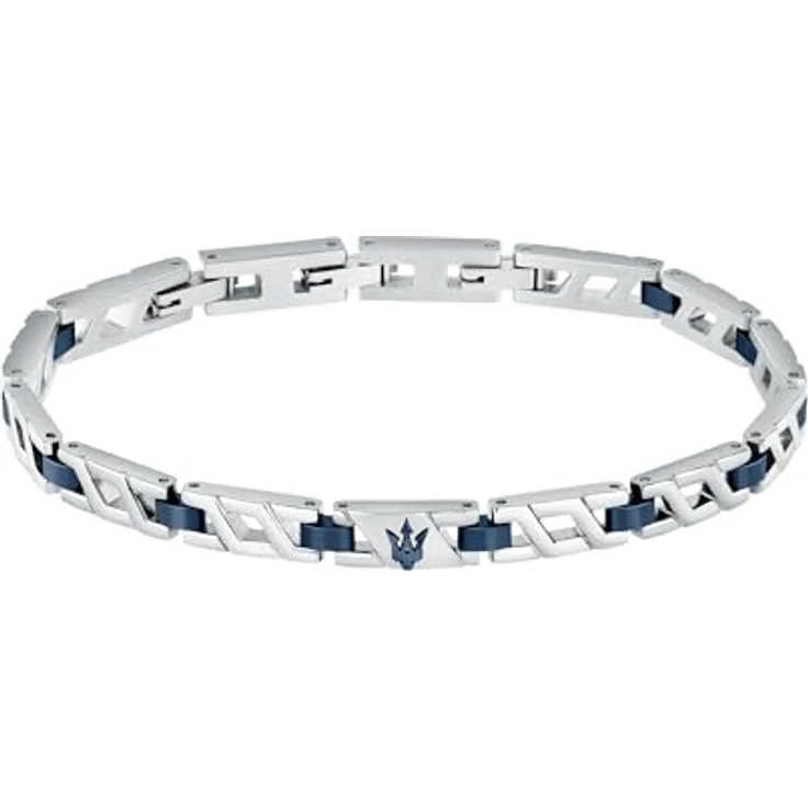 Maserati Stahlarmband, IP-Blau, mit blauem Dreizack, 18,5 + 3 cm, Iconic Collection – JM124AVD39 – Bild 1