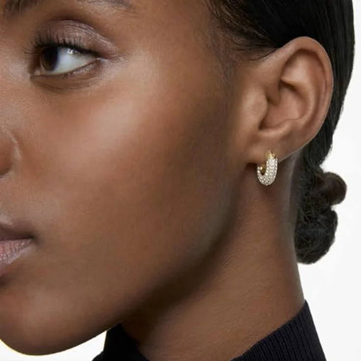 Swarovski Dextera Kreolen, Vergoldete Ohrringe mit Pavé-Kristallen für Damen – Bild 5