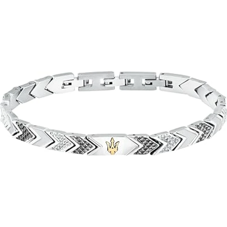 Maserati Herrenarmband ICONIC Kollektion, aus Stahl mit Fischgrätmuster, 18+3,5 cm, Clipverschluss, mit 2 Jahren Garantie – Bild 1