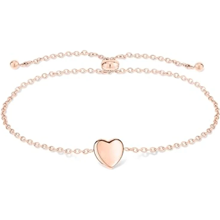 Tamaris Armband TJ-0626-B-23, Edelstahl IP Roségold mit filigranem Herzanhänger, 23 cm – Bild 1