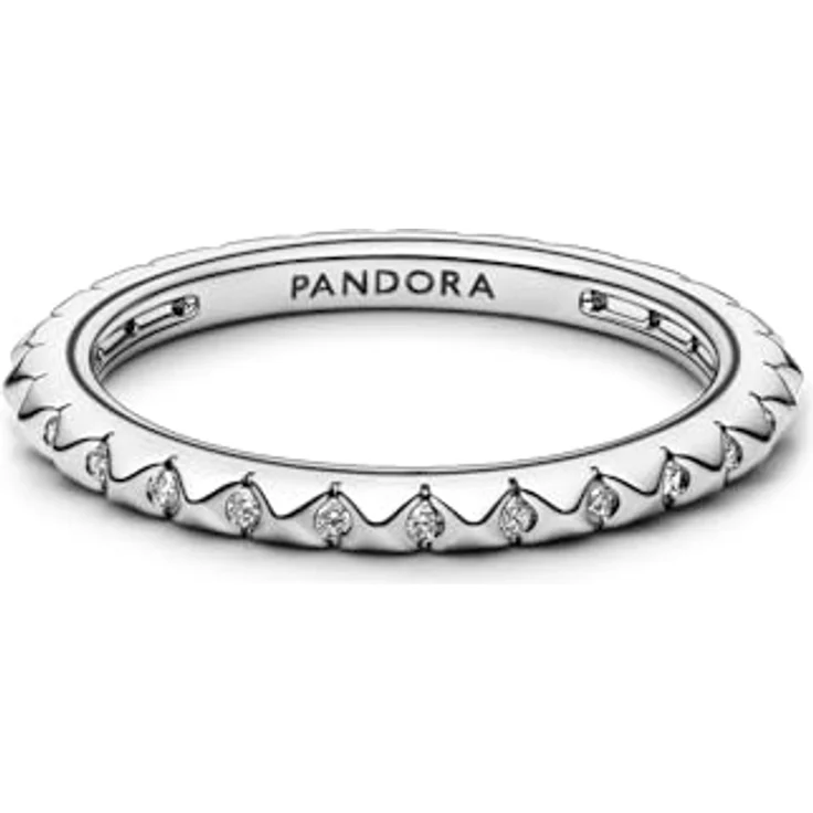 PANDORA Silberring Damen Pyramiden 192800C01-60, Bandring mit Zirkonia, Größe 60/19,1, silber – Bild 3