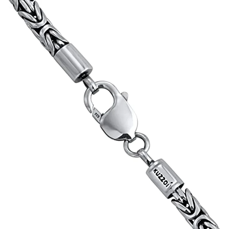Kuzzoi massive 925 Sterling Silber Königskette Herren Halskette, Dicke 5mm, Länge 60 cm mit hochwertigem Karabinerverschluss, in Schmuckbox - 345053-060 – Bild 4