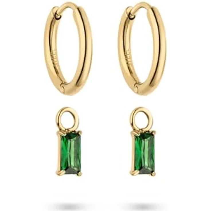 s.Oliver Creolen Ohrringe aus poliertem Edelstahl, gold, 21,5 mm, wasserfest & hautfreundlich – Bild 3