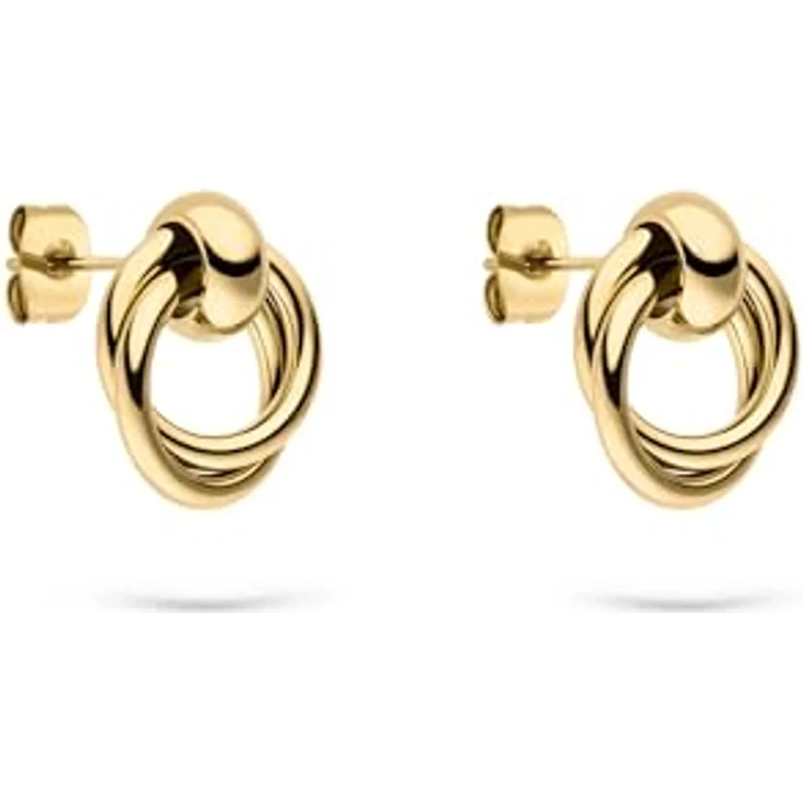 s.Oliver Ohrring - Elegante goldene Ohrstecker aus poliertem Edelstahl - Wasserfest & hautfreundlich, 16 mm – Bild 1