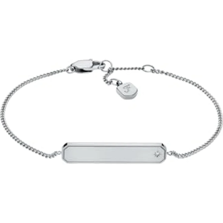 Fossil Sadie Damen Edelstahlarmband, silberfarben, poliertes Finish, 16,5 cm + 2,5 cm verstellbar – Bild 1