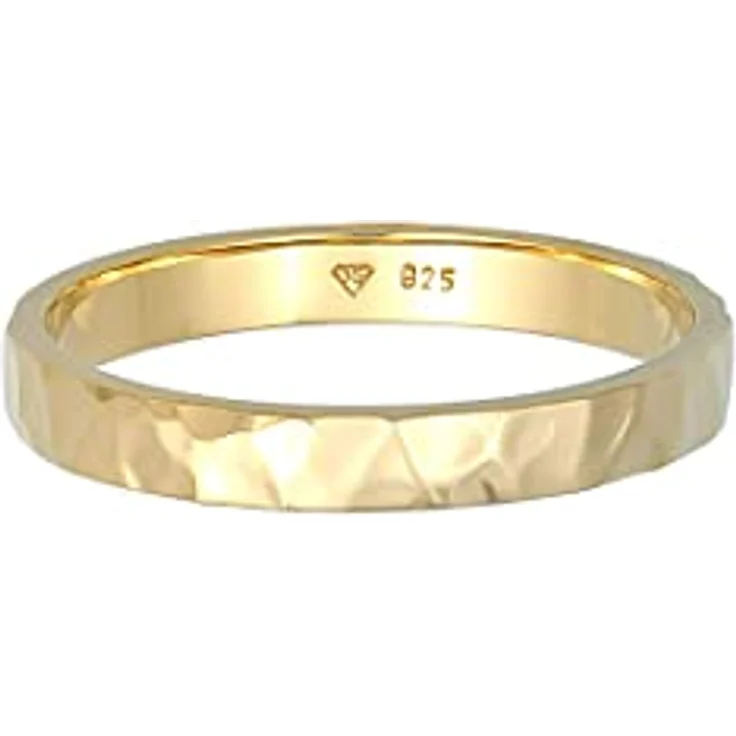 Elli Damenring Band Basic Fein Gehämmert, 925 Sterling Silber, handgefertigt, anlaufgeschützt – Bild 2