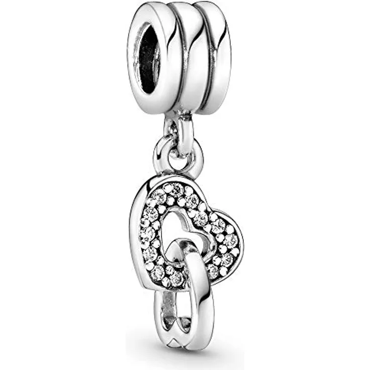 Pandora Bead Charm 925 Sterlingsilber mit Zirkonia, verschlungene Herzen, 791242CZ