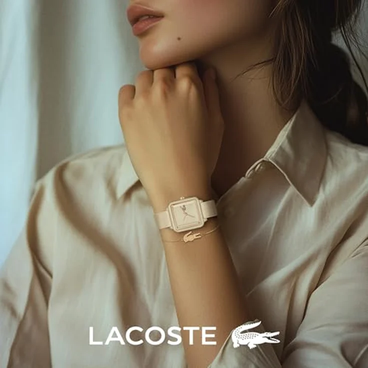 Lacoste Gliederarmband für Damen Kollektion CROCODILE, Edelstahl mit nelkengoldener IP-Beschichtung, Innenumfang 16,5 cm, Karabinerverschluss, legendäres Krokodillogo – Bild 5