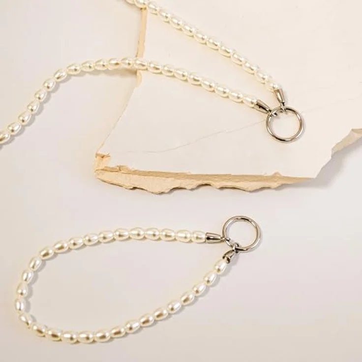 Tamaris Halskette für Charms, Edelstahl IP Silber, verstellbar bis 45 cm, Glasperlenkette, wasserfest & hautfreundlich – Bild 3