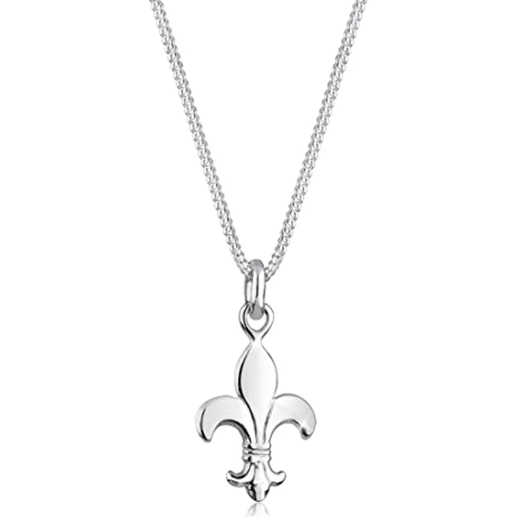 Elli Halskette Damen Schwertlilie Anhänger 45 cm, klassisch in 925 Sterling Silber, anlaufgeschützt und hochglanzpoliert