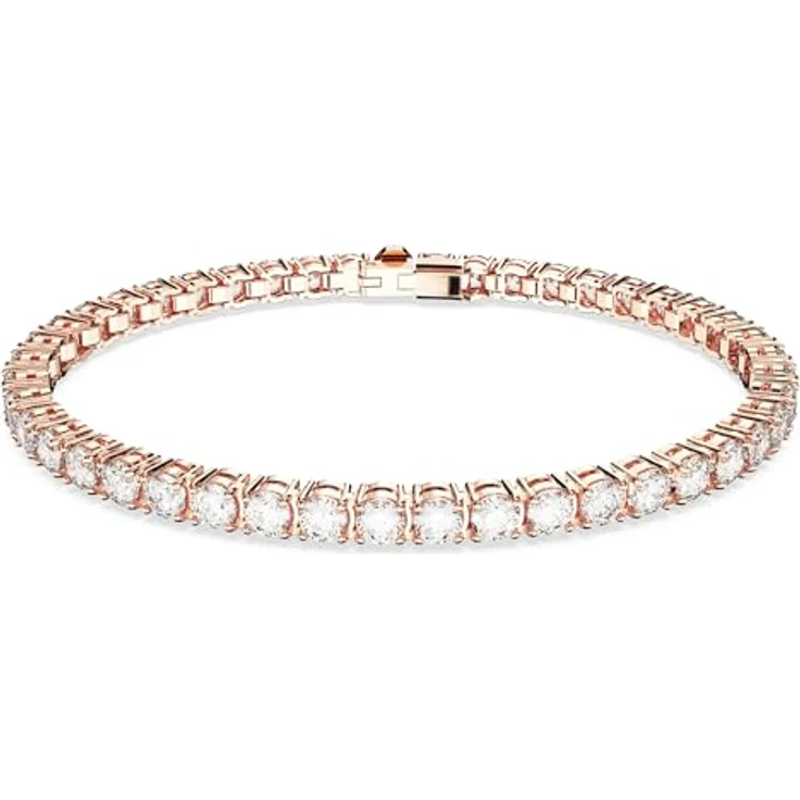 Swarovski Matrix Tennis, Damen-Armband mit Rundschliff, Weiß, Roségold-Legierungsschicht – Bild 1
