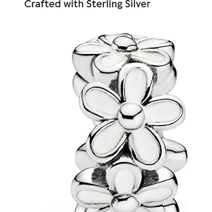PANDORA Zwischenelement Liebliche Gänseblümchen, Charm aus 925er Sterling Silber mit emaillierten Gänseblümchen, 11 x 5,5 mm – Bild 3