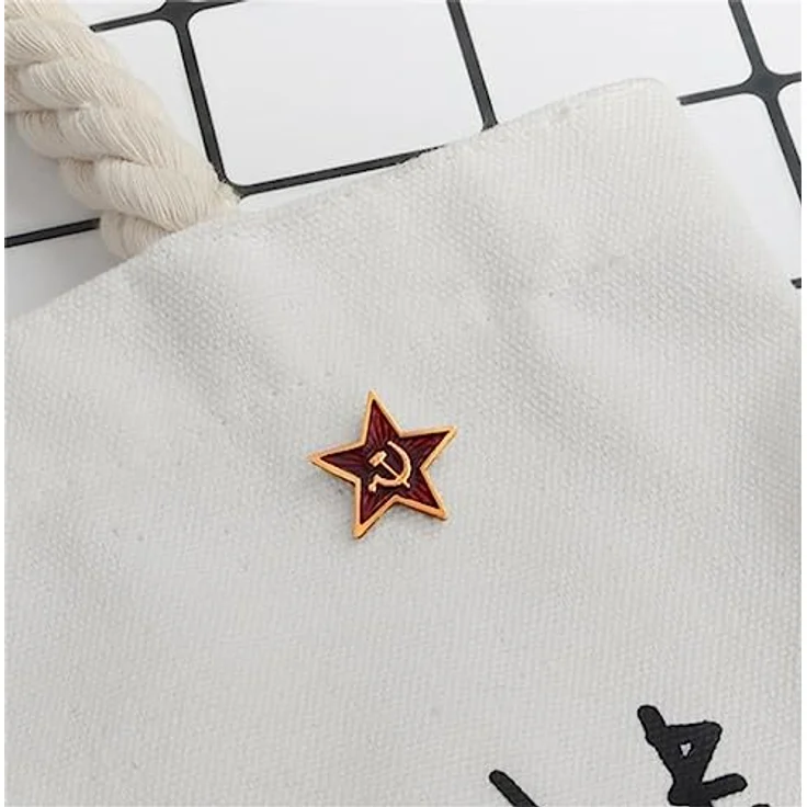 AOTEMAN Roter Stern Hammer und Sichel Brosche, kommunistische Anstecknadel aus hochwertiger Legierung mit stabiler Nadel, modisches Accessoire für Unisex – Bild 5