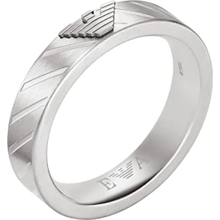 EMPORIO ARMANI Ring für Männer Essential, Silberner Edelstahlring, Gebürstet, Größe 9-11.5, EGS2924040