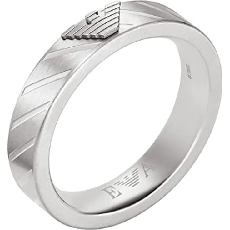 EMPORIO ARMANI Ring für Männer Essential, Silberner Edelstahlring, Gebürstet, Größe 9-11.5, EGS2924040 – Bild 1