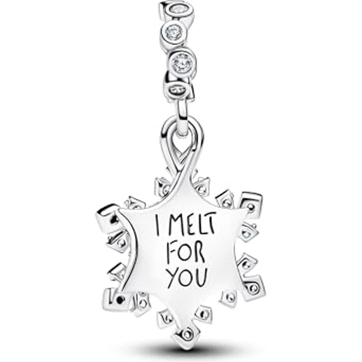 PANDORA Moments Schillernde Schneeflocke Doppelter Charm-Anhänger, Sterling-Silber mit Zirkonia und Opal, kompatibel mit ME und Moments, 794142C01 – Bild 2