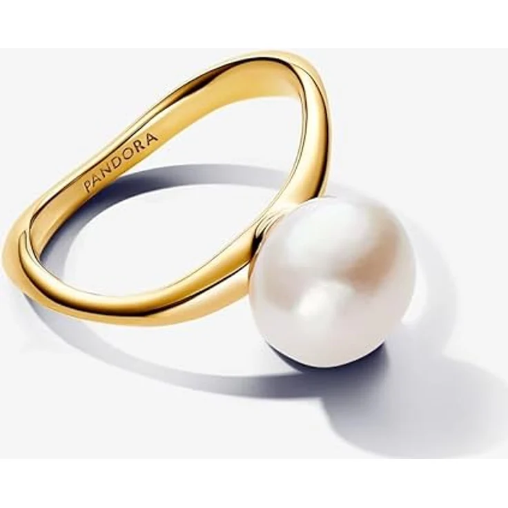 PANDORA Essence Barocke Behandelte Süßwasserzuchtperle Ring aus Sterling Silber mit vergoldeter Metalllegierung, Größe 56, 163293C01-56 – Bild 5