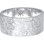 Kuzzoi Herrenring 925 Sterling Silber, Handgeschmiedeter Bandring im Used Look, 9 mm breite, Ringgröße 60