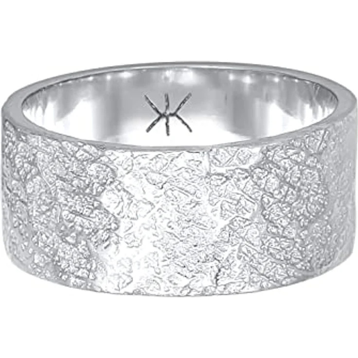 Kuzzoi Herrenring (9 mm), Handgeschmiedeter Bandring aus 925 Sterling Silber, Cooler Silberring im Used Look, Ringgröße 66, rustikale Struktur poliert – Bild 2