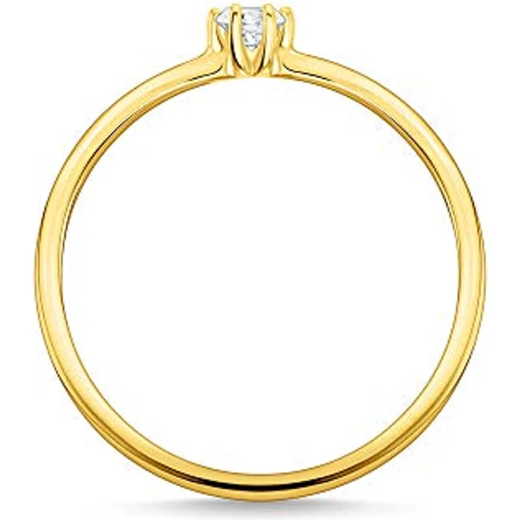 THOMAS SABO Damenring TR2312-414-14-52, vergoldetes Silber mit weißem Stein, 925 Sterling Silber – Bild 2