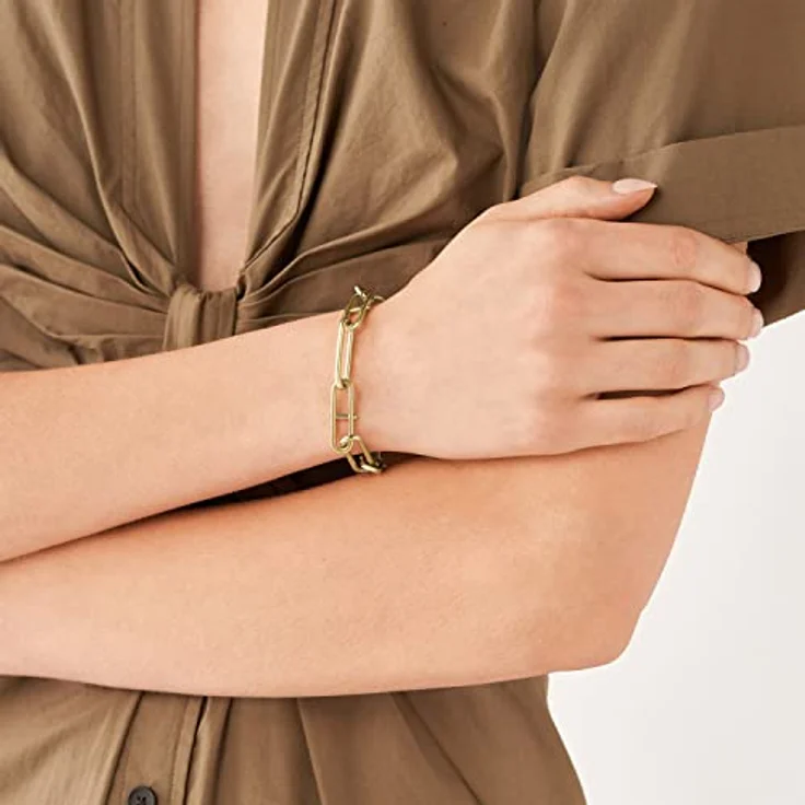 Fossil Damen-Armband Heritage, Gold-Edelstahl, Länge: 190mm, Breite: 8.5mm, Hummerverschluss, JF04234710 – Bild 3