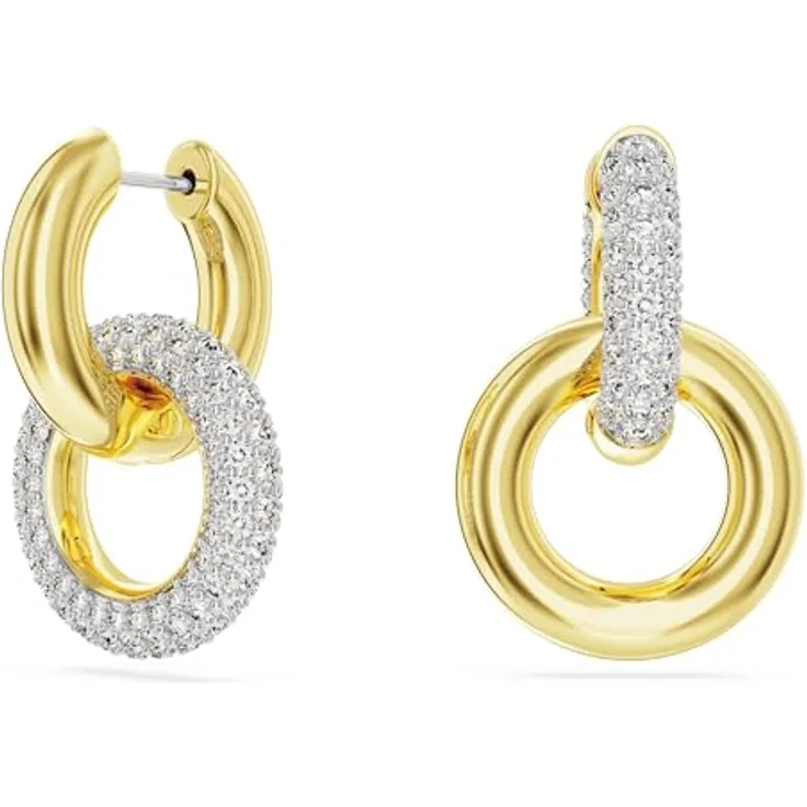 Swarovski Creolen Dextera 5668818, vergoldete Ohrringe mit Swarovski-Kristallen, gold