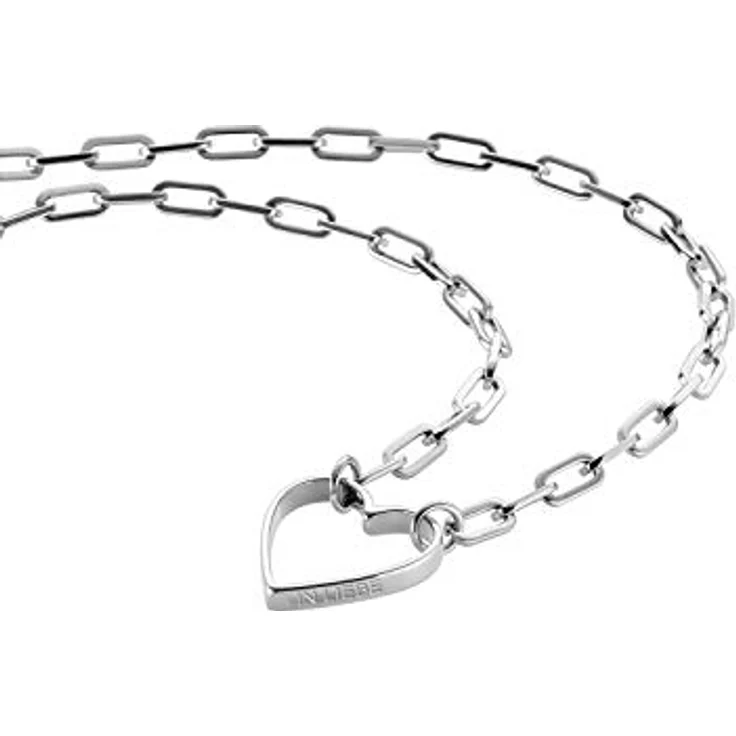 LIEBESKIND Berlin Damen-Collier Edelstahl, silber, Herzanhänger, 32-45 cm mit Federringverschluss – Bild 3